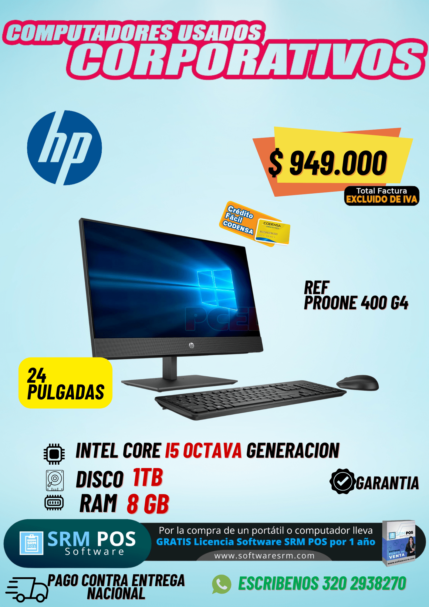 HP ProOne 400 G4  24 pulgadas